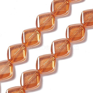 Dark Orange Rhombus Glass Beads