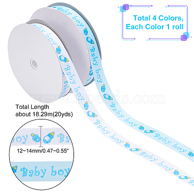 PandaHall Elite Baby Shower Ornaments Decorations Word Baby Printed Polyester Grosgrain Ribbons(OCOR-PH0001-11)-2