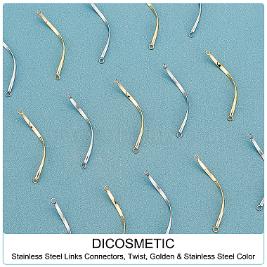 dicosmétique 40pcs 2 couleurs 304 connecteurs maillons en acier inoxydable(STAS-DC0006-25)-4