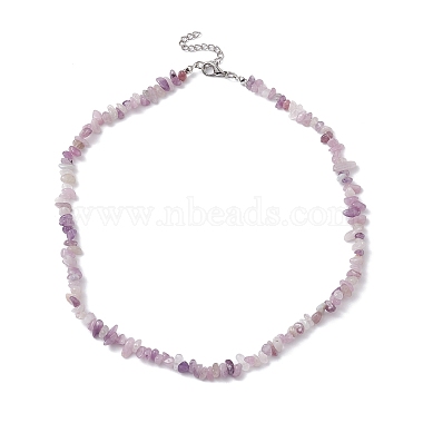 Natural Lilac Jade Chip Beaded Necklace(NJEW-JN04615-04)-4