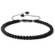 Bracelets tressés en perles d'agate noire naturelle de 1 mm(SY1950-14)-1