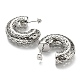 C-Shaped with Coin Pattern Stud Earrings(EJEW-G355-06P)-2