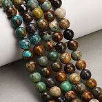 Natural Turquoise Beads Strands, Smooth Round, 8mm, Hole: 0.9mm, about 49pcs/strand, 15.59~15.75''(39.6~40cm)(G-G475-A05-8mm)