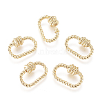Brass Screw Carabiner Lock Charm, for Necklaces Making, Quick Links, Cadmium Free & Lead Free, Oval, Golden, 10x14.5x4mm(KK-D159-12G)