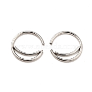 Crescent Moon Shape 316 Surgical Stainless Steel Hoop Nose Rings, Piercing Jewelry for Women, Stainless Steel Color, 9.5mm, Pin: 0.9mm(AJEW-I065-01P)