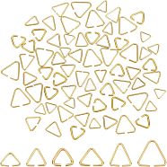 600Pcs 6 Styles Brass Open Quick Link Connectors, Linking Rings, Triangle, Golden, 5.5~9x6.5~10x0.6~1mm, 100pcs/style(FIND-CA0004-01)