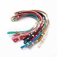 Braided Nylon Cord Bracelet Making, with Brass Findings, Mixed Color, 9-1/2 inch(24cm), Link: 26x4mm(MAK-A017-D02)
