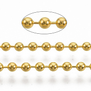Brass Ball Chains, Long-Lasting Plated, Soldered, with Spool, Cadmium Free & Nickel Free & Lead Free, Golden, 2.3mm, about 301.83 Feet(92m)/roll(CHC-S008-003D-G)