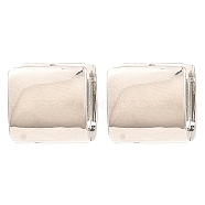 Brass Thick Hoop Earrings, Rectangle, Platinum, 12x11.5x12mm(EJEW-I289-02P)