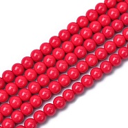 Normal Glass Strand Beads, Light Coral, 6mm, Hole: 0.5mm, about 68pcs/strand, 16''(40.64cm)(GLAA-M042-6mm-KX060)