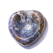 Natural Indian Agate Heart Worry Stone for Reiki Balancing, Home Display Decorations, 30x8mm(PW-WG62388-11)