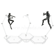 Plastic Doll Support for Models, Toys, Action Figures, Clear, 12x13.5x31cm(ODIS-WH0061-24A)