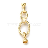 Brass Micro Pave Clear Cubic Zirconia Fold Over Clasps, Real 18K Gold Plated, 61mm(KK-H480-26G)