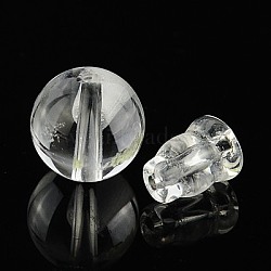 Natural Quartz Crystal Beads Sets, 3-Holes Round and Guru Beads, For Buddha Jewelry Making, about 10mm in diameter, hole: 1.5mm, Gourd Beads: 8x6mm(X-G-D382-10mm-10)