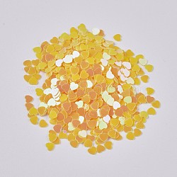 Ornament Accessories Plastic Paillette/Sequins Beads, No Hole/Undrilled Beads, Heart, Gold, 2.7x3x0.3mm, about 173075pcs/pound(PVC-F002-A04)