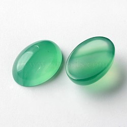 Natural Agate Oval Cabochons, Sea Green, 18x13x6mm(X-G-L347-01C)