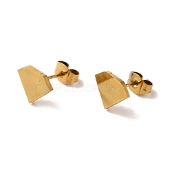 PVD Vacuum Plating 304 Stainless Steel Stud Earrings, Plain Diamond Shape, Golden, 8.5x10.5mm(EJEW-Z040-04G)