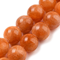 Natural Orange Calcite Dyed Beads Strands, Grade AA, Round, 8mm, Hole: 0.9mm, about 46~49pcs/strand, 15.16''~15.75''(38.5~40cm)(G-P503-8MM-11)