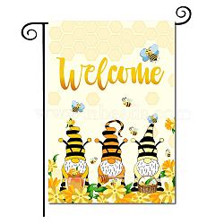 Garden Flag for Thanksgiving Day, Double Sided Cotton & Linen House Flags, for Home Garden Yard Office Decorations, Colorful, Bees Pattern, 320x460mm(AJEW-WH0284-13)