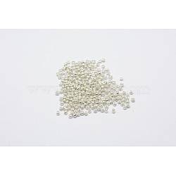 12/0 Electroplate Glass Seed Beads, Round Hole Rocailles, Silver Plated, 2x2mm, Hole: 0.5mm(SEED-Q003-S)