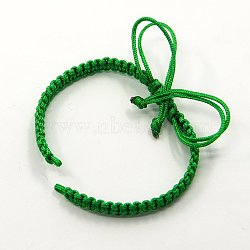Braided Nylon Cord for DIY Bracelet Making, Green, 145~155x5x2mm, Hole: 2~4mm(AJEW-M001-16)