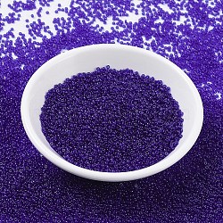 MIYUKI Round Rocailles Beads, Japanese Seed Beads, (RR151) Transparent Cobalt, 11/0, 2x1.3mm, Hole: 0.8mm, about 5500pcs/50g(SEED-X0054-RR0151)