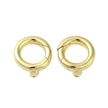 Brass Spring Gate Rings, Rings, Golden, 16x13x2.5mm, Hole: 1.6mm