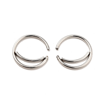 Crescent Moon Shape 316 Surgical Stainless Steel Hoop Nose Rings, Piercing Jewelry for Women, Stainless Steel Color, 9.5mm, Pin: 0.9mm