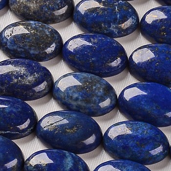 Dyed Natural Lapis Lazuli Oval Cabochons, Blue, 30x22x7mm
