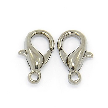 Black Tone Zinc Alloy Lobster Claw Clasps, Parrot Trigger Clasps, Cadmium Free & Nickel Free & Lead Free, 10x6mm, Hole: 1mm