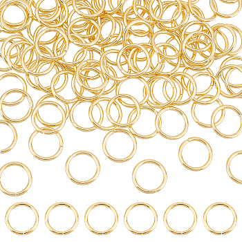 100Pcs 304 Stainless Steel Jump Rings, Open Jump Rings, Round Ring, Golden, 15 Gauge, 13x1.5mm, Inner Diameter: 10mm