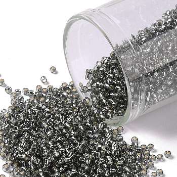 TOHO Round Seed Beads, Japanese Seed Beads, (29B) Silver Lined Gray, 15/0, 1.5mm, Hole: 0.7mm, about 3000pcs/10g