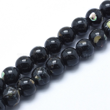 4mm Black Round Synthetic Turquoise Beads