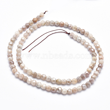 Electroplate Natural Sunstone Beads Strands(G-K256-17-4mm)-2