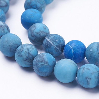 Dyed Natural Map Stone/Picasso Stone/Picasso Jasper Beads Strands(X-G-F520-52-6mm)-3