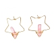 Boucles d'oreilles enveloppées de fil de quartz naturel galvanisé pour fille femmes(EJEW-JE04648-01)-1