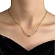 201 Doppelschichtige Halskette aus Edelstahl mit runden Kugelperlen für Damen(NJEW-D055-01G)-2