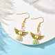 Angel Antique Golden Alloy & Resin Dangle Earrings(EJEW-JE05686-03)-2