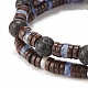 2Pcs 2 Style Natural Coconut & Blue Spot Jasper & Lava Rock Beaded Stretch Bracelets Set(BJEW-JB07944)-5