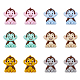 12Pcs 6 Colors Monkey Silicone Focal Beads(SIL-DC0001-41)-1