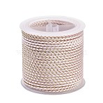 11M Polyester Braided Cord with Cotton Core & Metallic Thread, Misty Rose, 2.5mm, about 10.0465 Yards(11m)/Roll(OCOR-Z006-01-05)