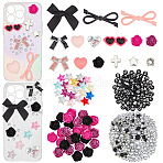 DIY Resin Rhinestone & ABS Plastic & Plastic Cabochons, for DIY Phone Case Bag Hairpin Shoe Material, Mixed Shapes, Mixed Color, 11~50x12~60x4~6.5mm(FIND-SC0021-32)
