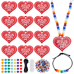 DIY Necklace/Bracelet Making Kits, including Acrylic & Plastic Beads, Plastic Pendants, Elastic Cord and Waxed Polyester Cord, Mixed Color, 1.5mm(DIY-WR0005-25)