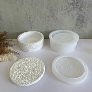 Lava Effect Column DIY Silicone Candle Cup Molds, Resin Plaster Cement Casting Molds, White, 12.8x1.6cm & 14x5.4cm, Inner Diameter: 10.3cm & 11.1cm(SIMO-C008-01C)