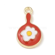 Food Series Alloy Enamel Pendants, Light Gold, Egg, 20x11.5x3mm, Hole: 1.8mm(ENAM-Z010-04D-KCG)