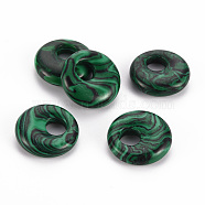 Synthetic Malachite Pendants, Donut/Pi Disc, 17.5~18.5x5.5mm, Hole: 5.5mm(G-T122-67H)