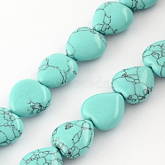 Synthetic Turquoise Bead Strands, Heart, 19x20~20.5x7.5mm, Hole: 2mm, about 10pcs/strand, 8.26 inch(G-R190-20mm-01)