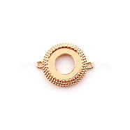 Brass Cabochon Connector Settings, Flat Round, Light Gold, Tray: 10.4mm, 17.5x14x2.5mm, Hole: 1mm(KK-TAC0014-05B-KCG)