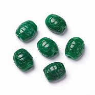 Natural Myanmar Jade/Burmese Jade Beads, Dyed, Turtle Shell Shape, 12.5~13x11x7mm, Hole: 1.6mm(G-L495-03)