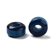 Resin European Beads, Large Hole Column Beads, Marine Blue, 12.5x7mm, Hole: 5mm(RESI-Z030-04F)